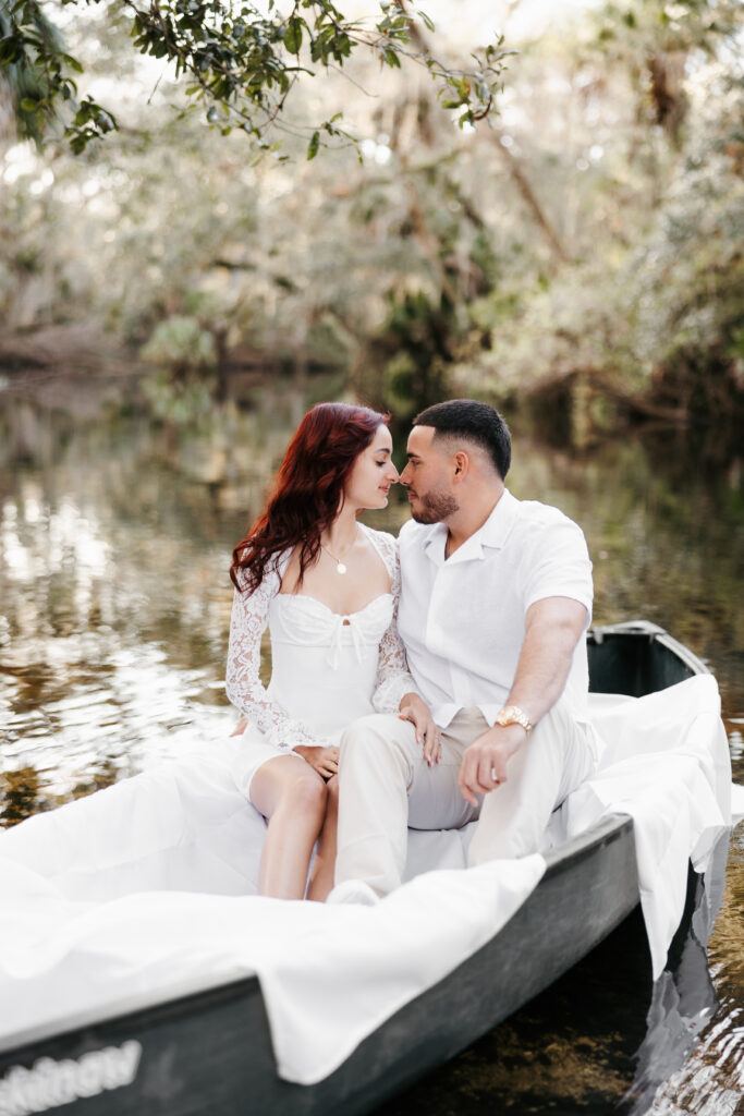 Notebook Canoeing Engagement Photoshoot