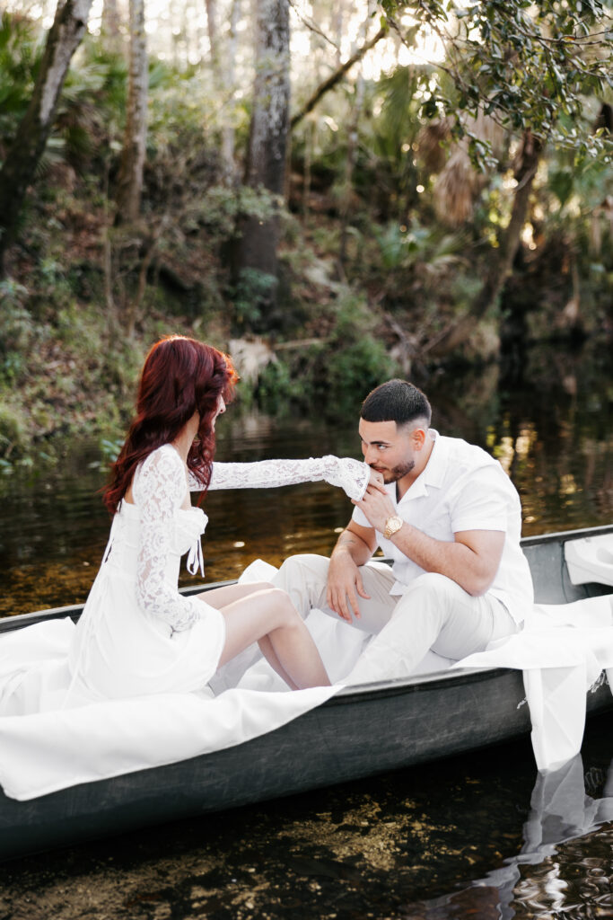 Notebook Canoeing Engagement Photoshoot