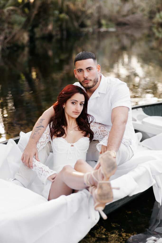 Notebook Canoeing Engagement Photoshoot