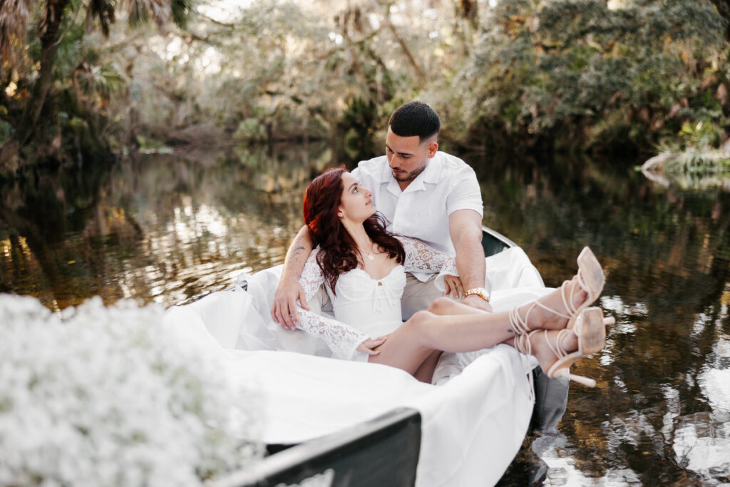 Notebook Canoeing Engagement Photoshoot