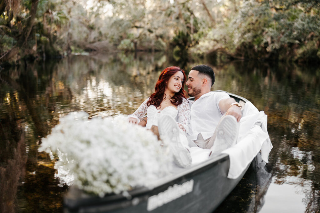 Notebook Canoeing Engagement Photoshoot