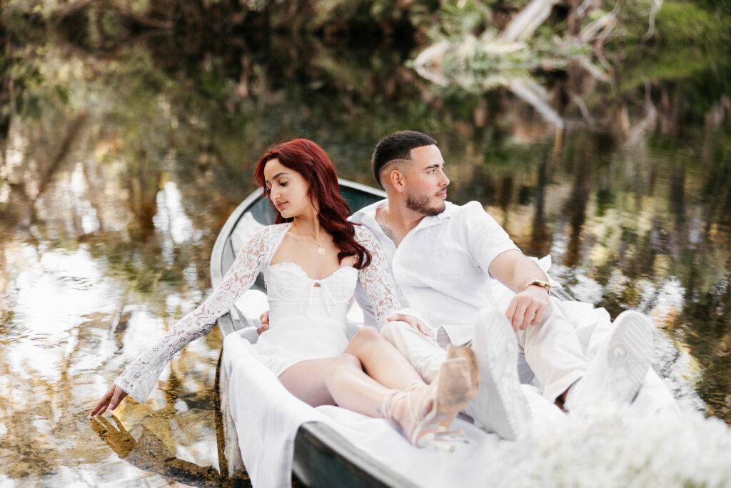 Notebook Canoeing Engagement Photoshoot