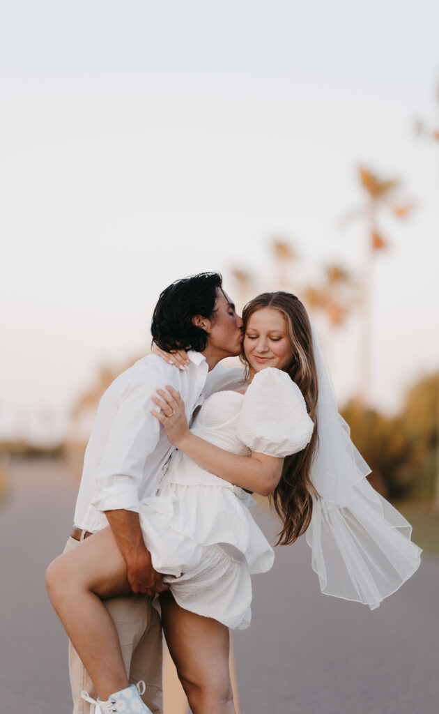 roller skate bridal photoshoot