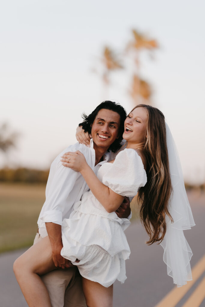 roller skate bridal photoshoot