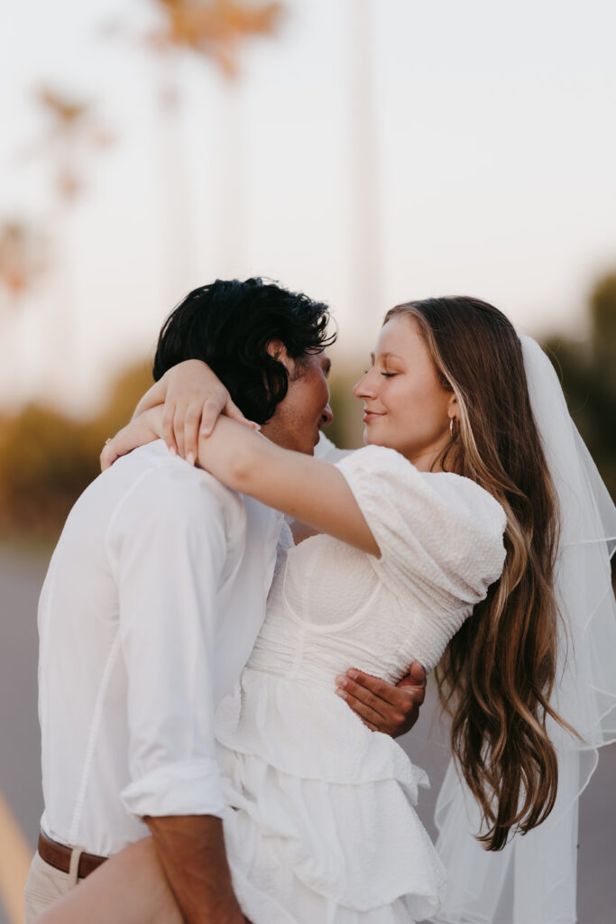 roller skate bridal photoshoot