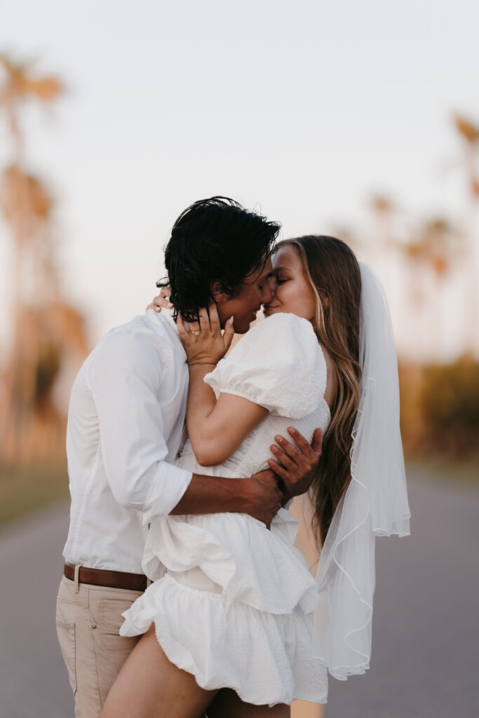 roller skate bridal photoshoot