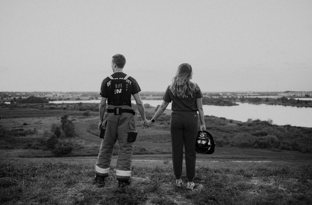 nurse and firefighter couple photos