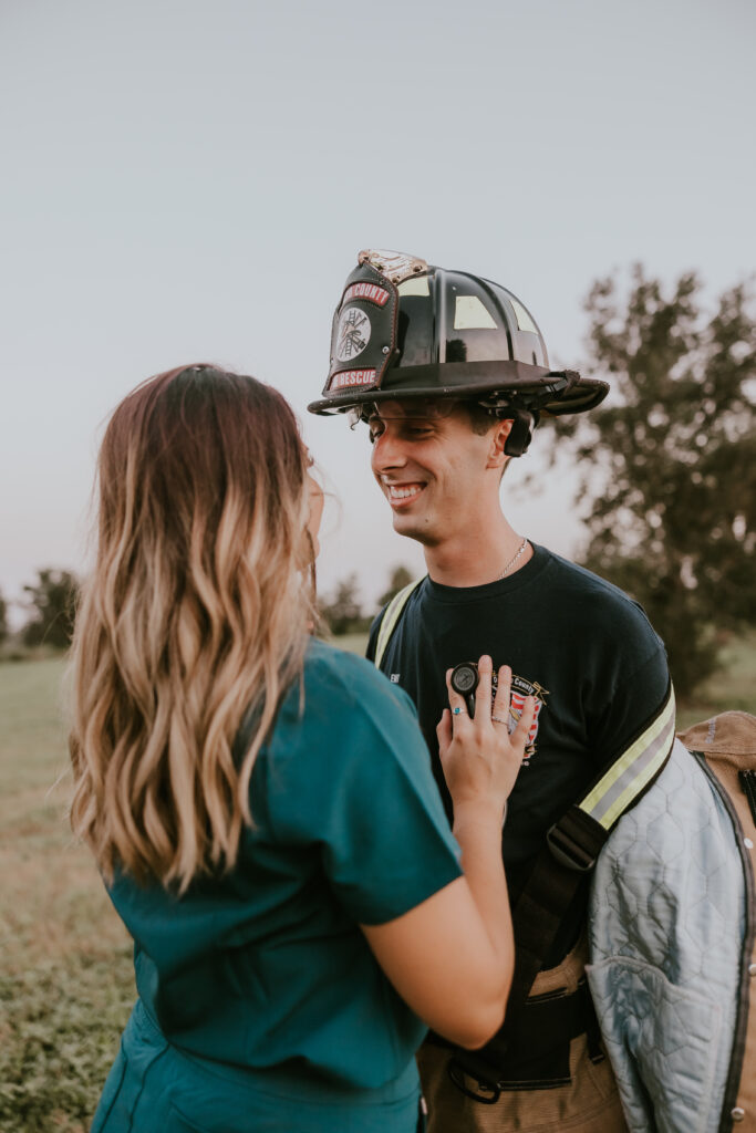 nurse and firefighter couple photos