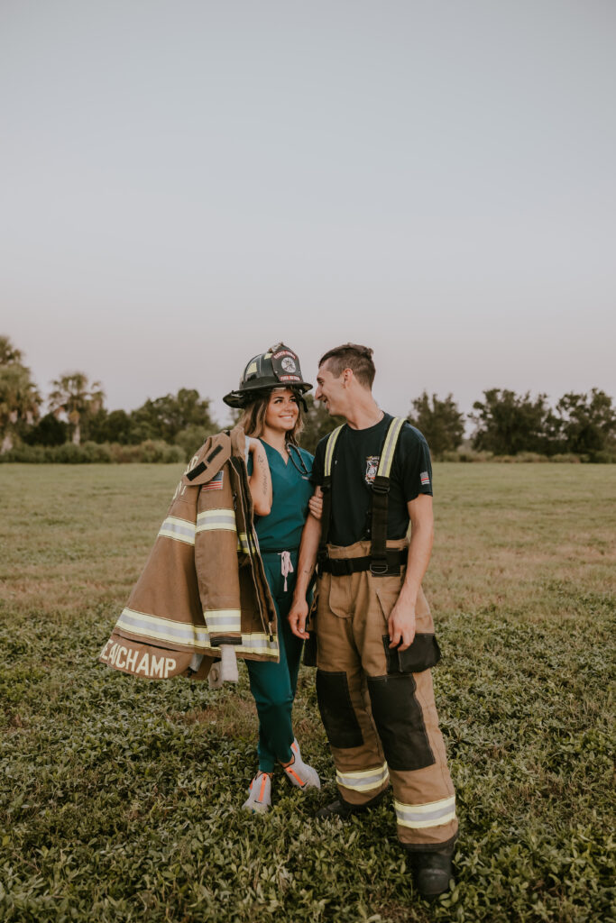 nurse and firefighter couple photos