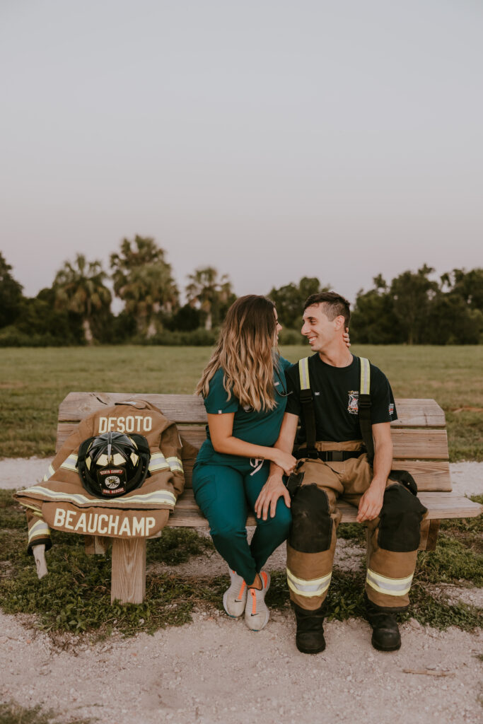 nurse and firefighter couple photos